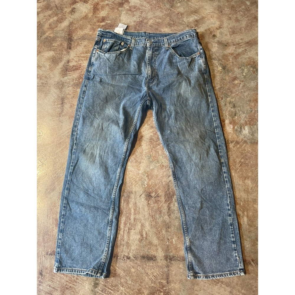 Vintage Levi's 505 Straight Leg Regular Fit Distressed Denim Jeans 36W x 30L *